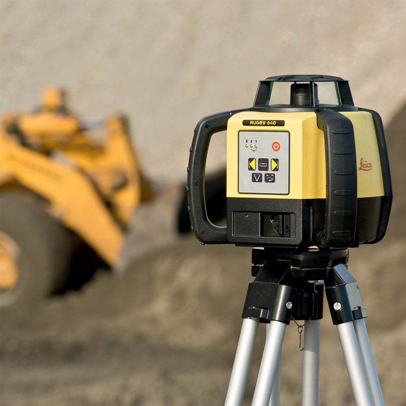 Leica Rugby 640 Laser Level being used on a construction site