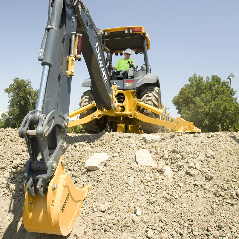 Topcon LS-B100 Laser Receiver being used on a digger