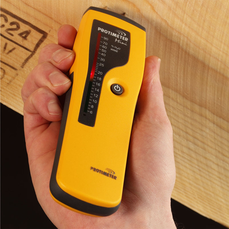 Protimeter Mini Moisture Meter measuring moisture in wood