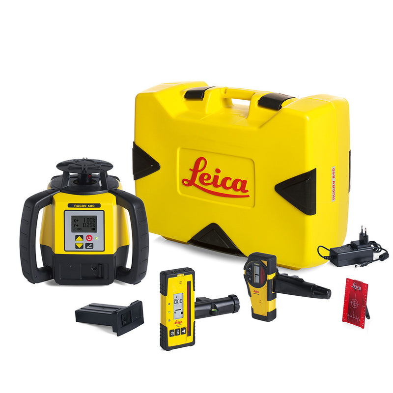 Leica Rugby 680 Single Grade Laser Level full pack with accessories