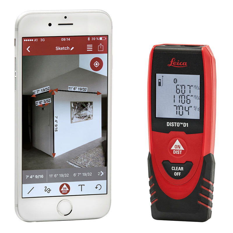 Leica DISTO™ D1 Laser Distance Meter with smart hone