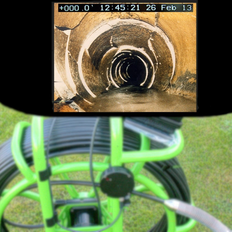 A view inside a drain using a Troglotech T804 Sewer Inspection Camera