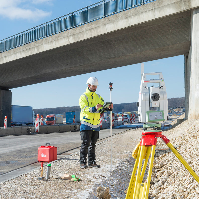 Leica Viva TS13 Total Station being used on a construction site