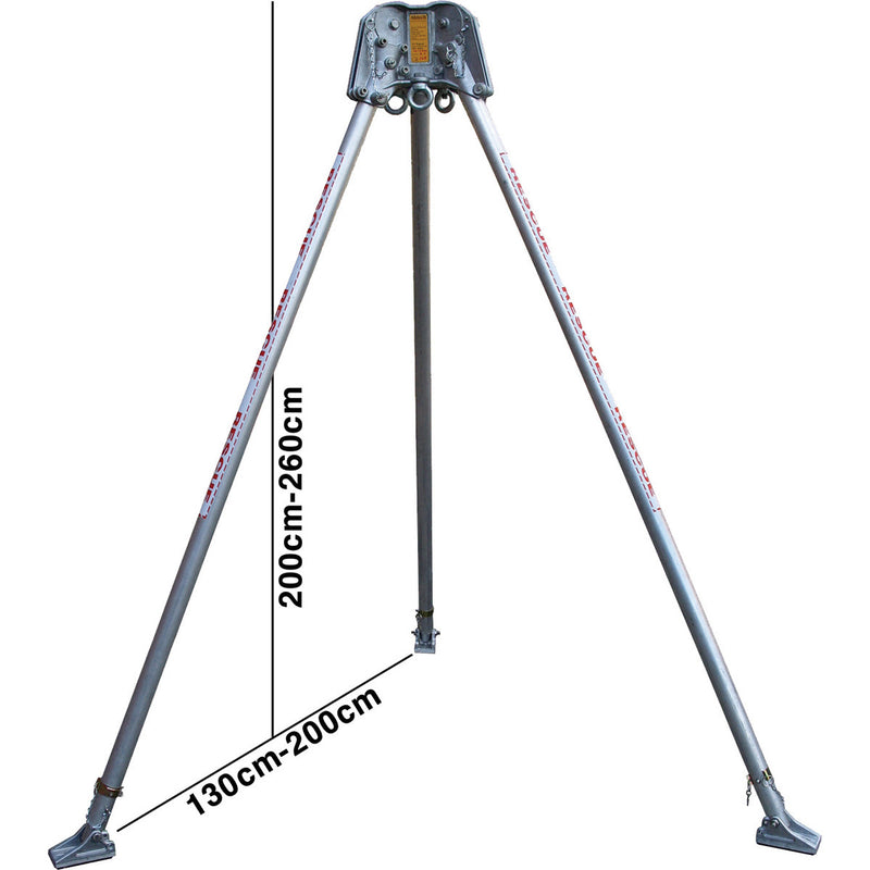 RT3 - Two Person Rescue Tripod height and width measurements