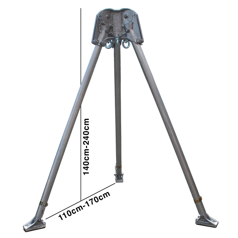 T03 - Two Person Rescue Tripod with height and width measurements