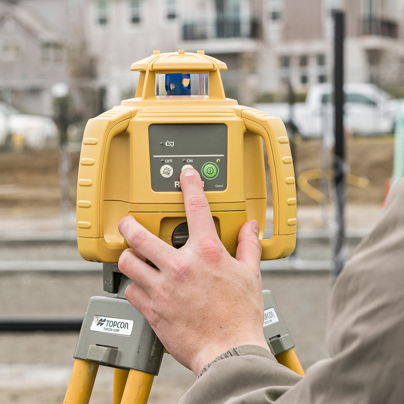 Topcon RL-H5B Rotating Laser Level being used on site